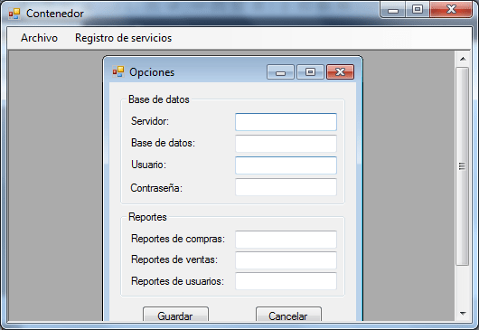 Ventana dentro de contenedor
